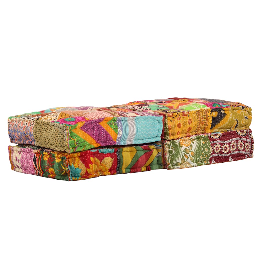 vidaXL Puf modułowy, 2-osobowy, patchwork, tkanina