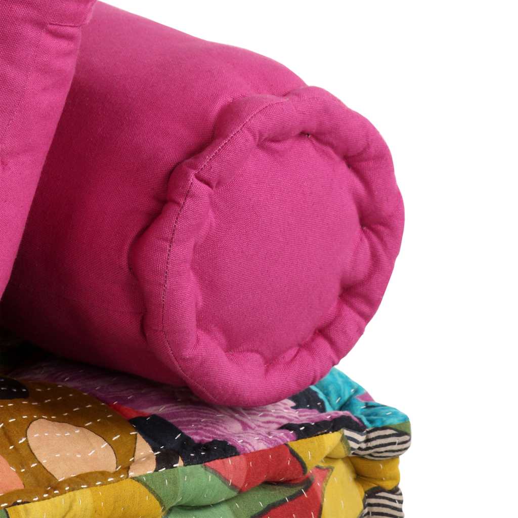 vidaXL Puf modułowy, 2-osobowy, patchwork, tkanina