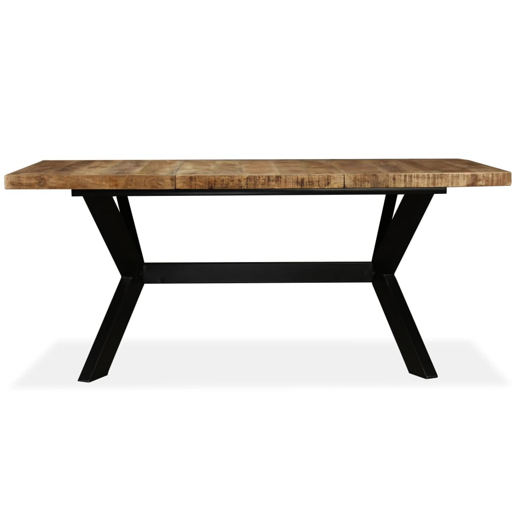 vidaXL Stół jadalniany, lite drewno mango, stalowe nogi, 180 cm