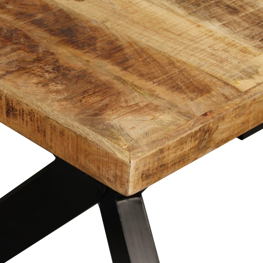 vidaXL Stół jadalniany, lite drewno mango, stalowe nogi, 180 cm