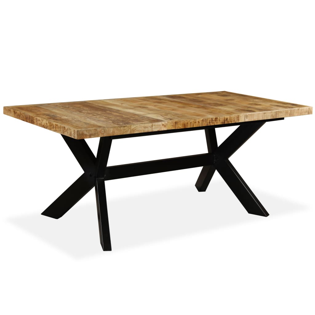 vidaXL Stół jadalniany, lite drewno mango, stalowe nogi, 180 cm