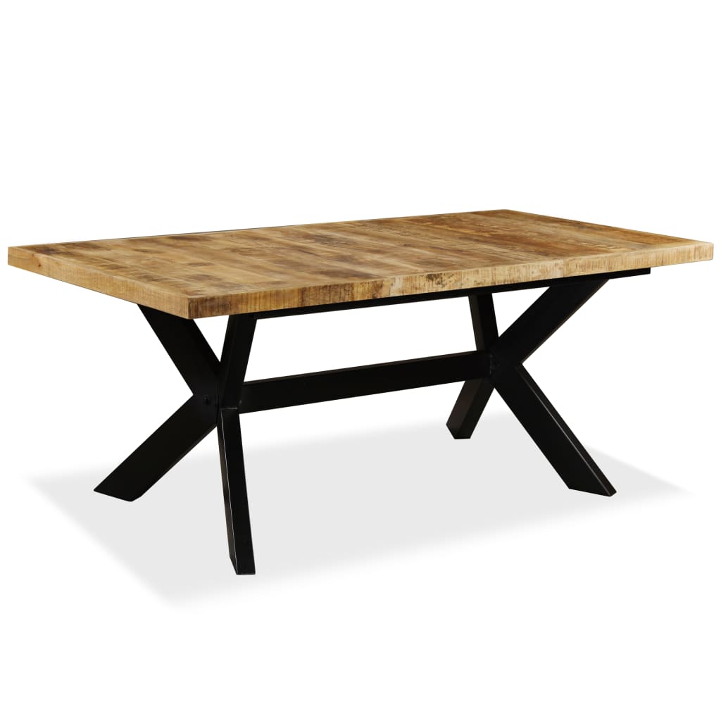 vidaXL Stół jadalniany, lite drewno mango, stalowe nogi, 180 cm