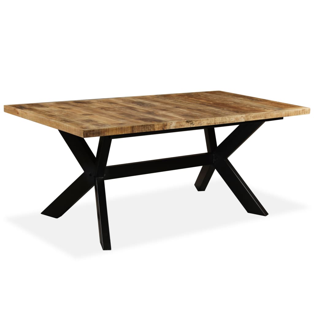 vidaXL Stół jadalniany, lite drewno mango, stalowe nogi, 180 cm