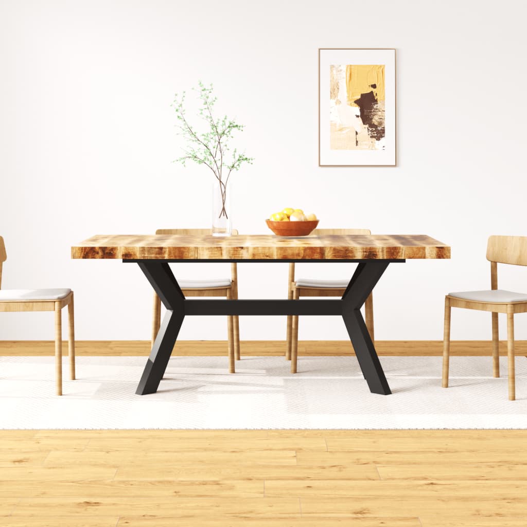 vidaXL Stół jadalniany, lite drewno mango, stalowe nogi, 180 cm