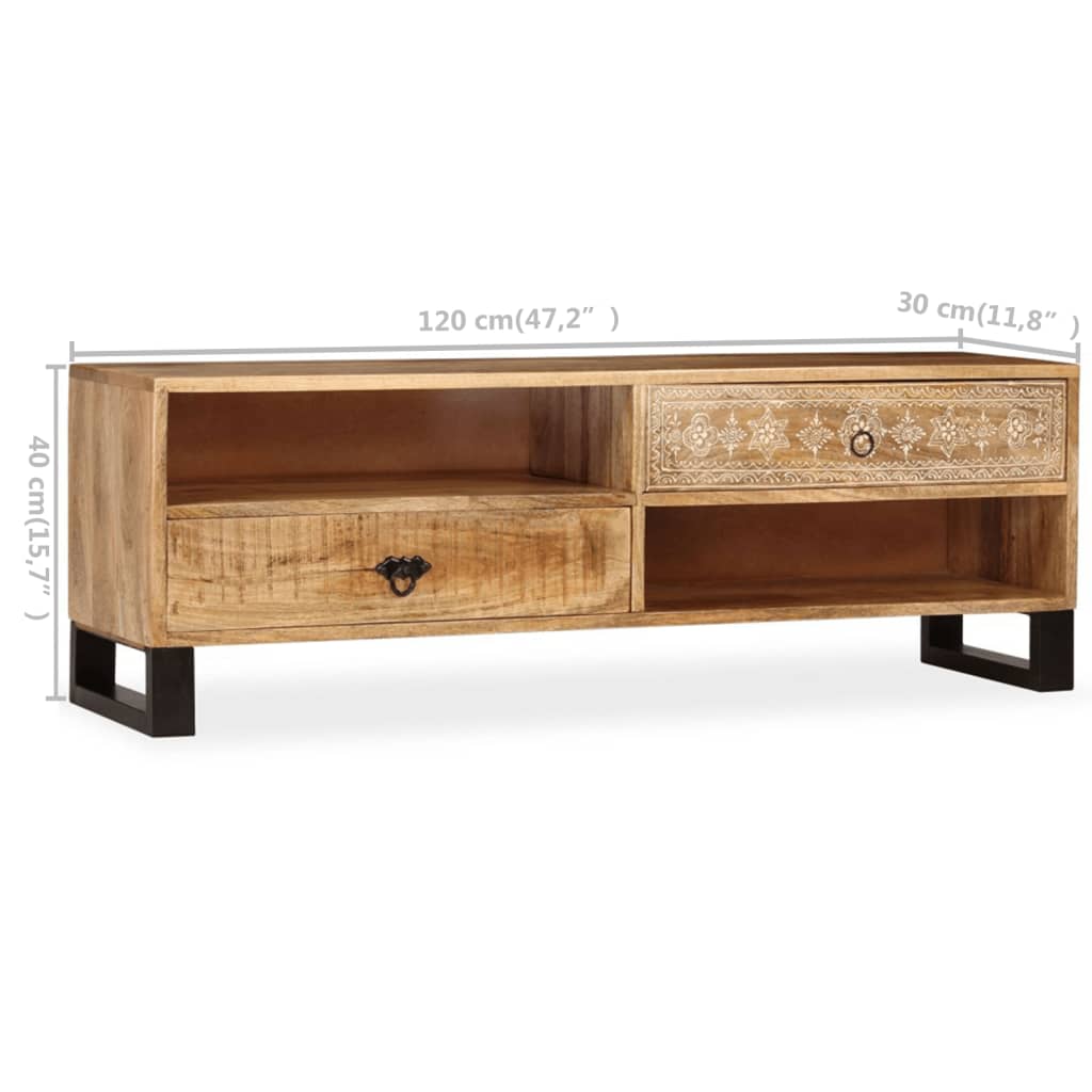 vidaXL Szafka pod telewizor, lite drewno mango, 120 x 30 x 40 cm