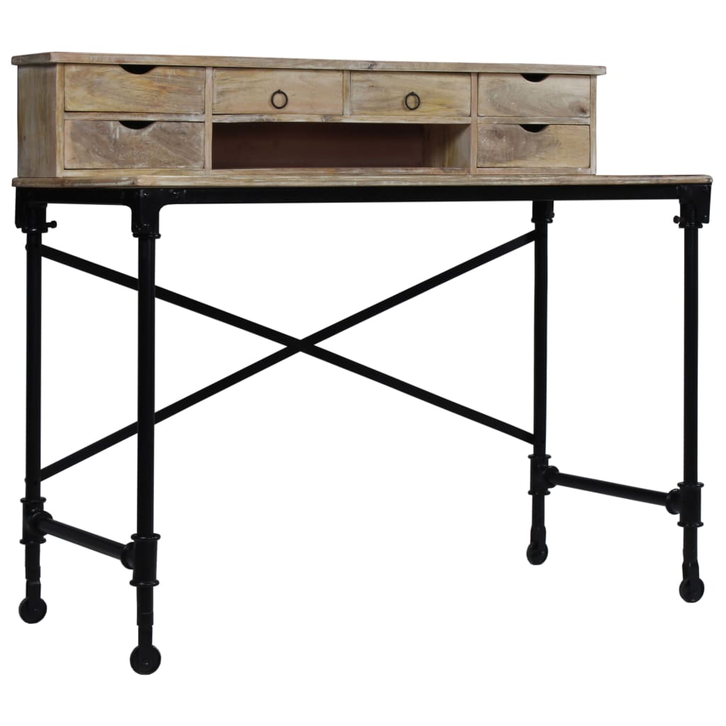 vidaXL Sekretarzyk z litego drewna mango i stali, 110 x 50 x 96 cm