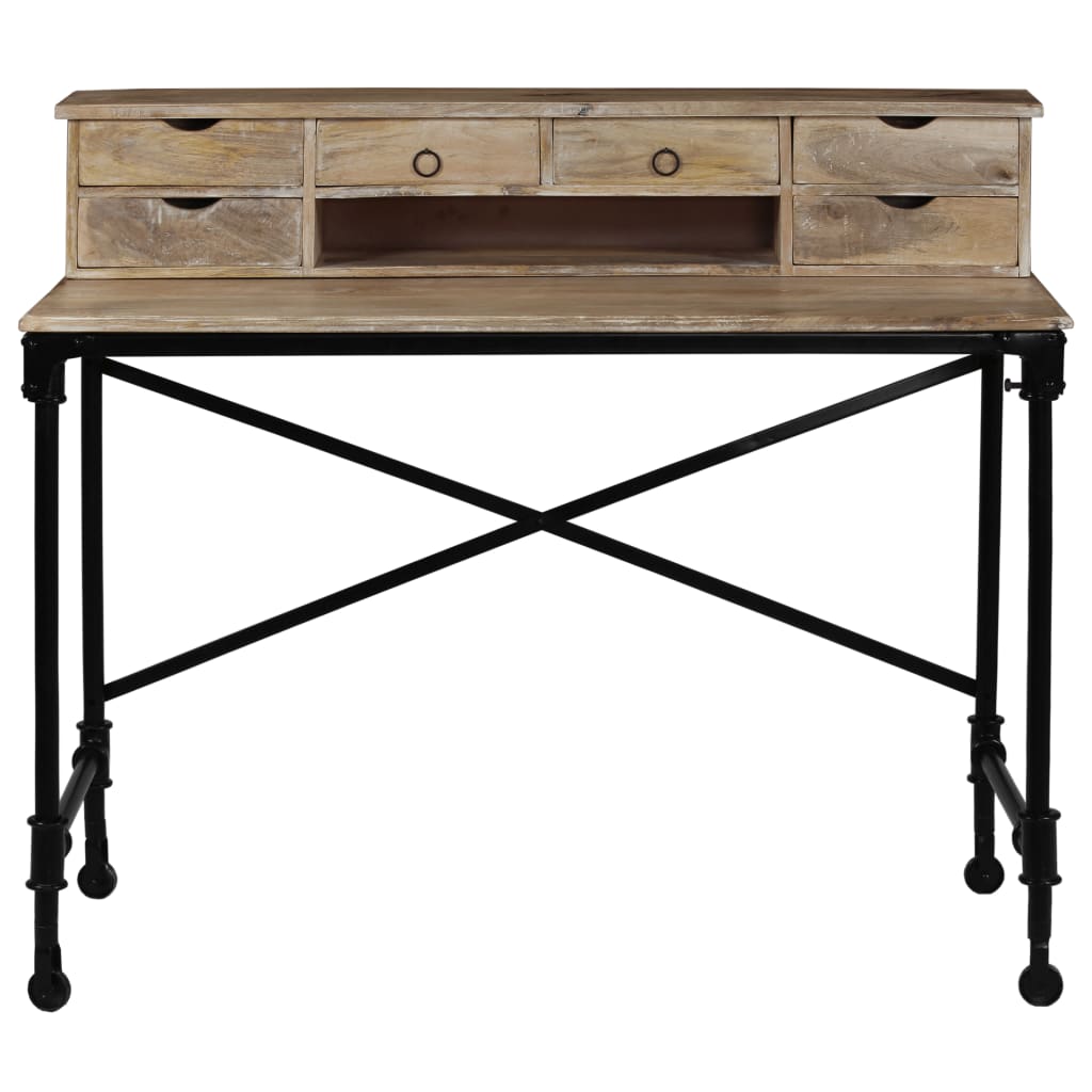 vidaXL Sekretarzyk z litego drewna mango i stali, 110 x 50 x 96 cm