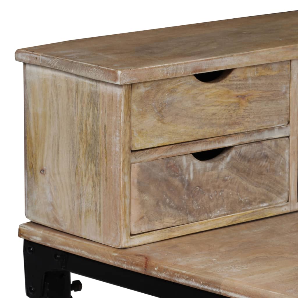 vidaXL Sekretarzyk z litego drewna mango i stali, 110 x 50 x 96 cm