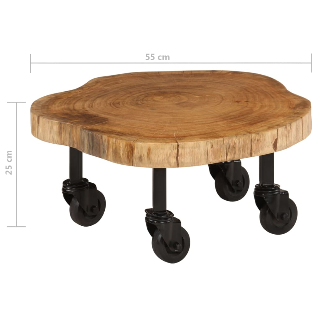 vidaXL Stolik kawowy z litego drewna akacjowego, 60x55x25 cm