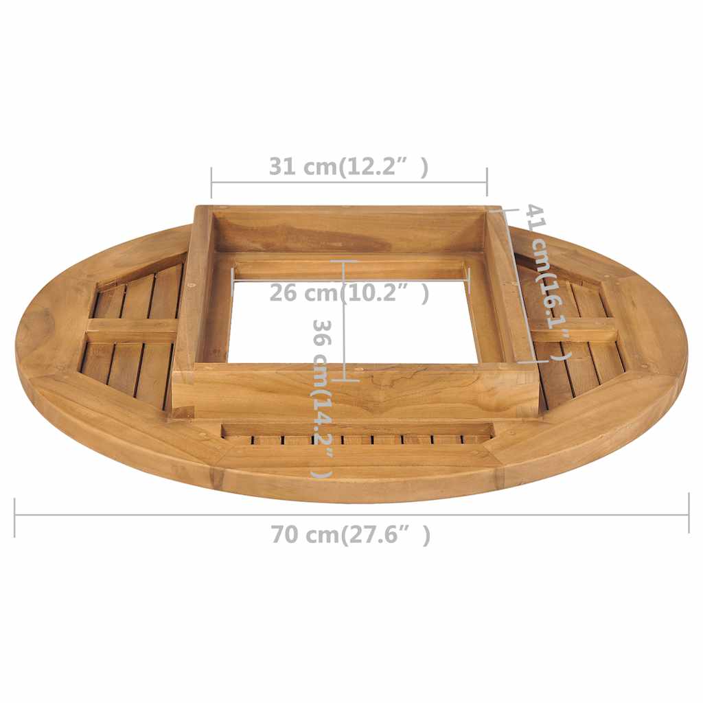 vidaXL Blat na skrzynkę z piwem, 70 cm, drewno tekowe