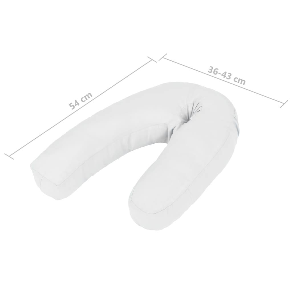vidaXL Poduszka ciążowa w kształcie litery J, 54x(36-43) cm, biała