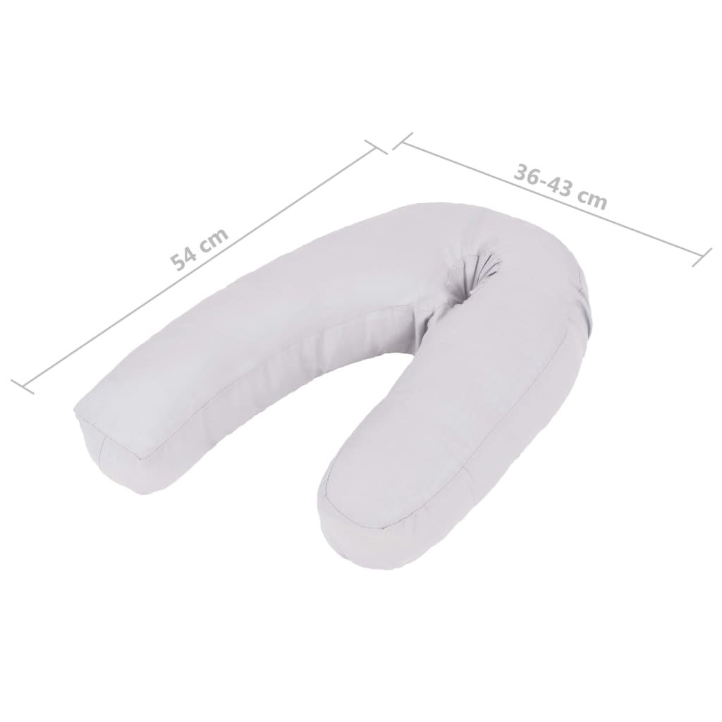 vidaXL Poduszka ciążowa w kształcie litery J, 54x(36-43) cm, szara