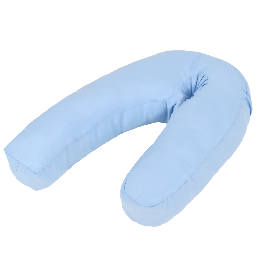 vidaXL Poduszka ciążowa w kształcie J, 54 x (36-43) cm, niebieska