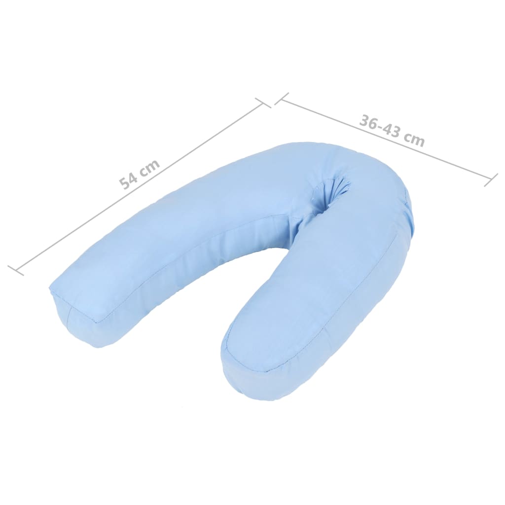 vidaXL Poduszka ciążowa w kształcie J, 54 x (36-43) cm, niebieska