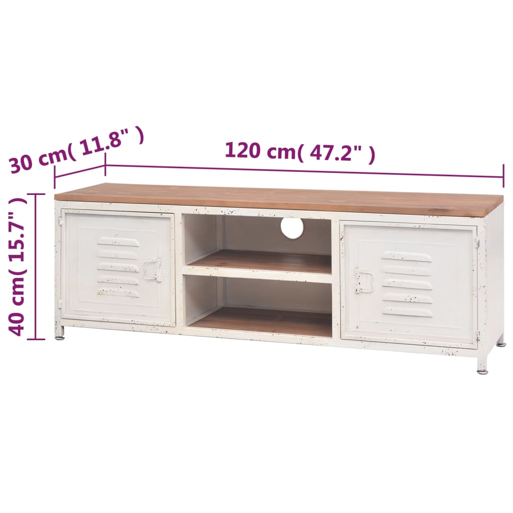 vidaXL Szafka pod telewizor, 120 x 30 x 40 cm, biała