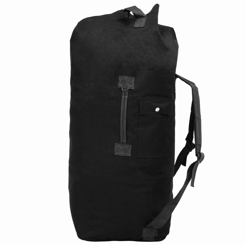 vidaXL Torba wojskowa, worek w stylu militarnym, 85 L, czarna