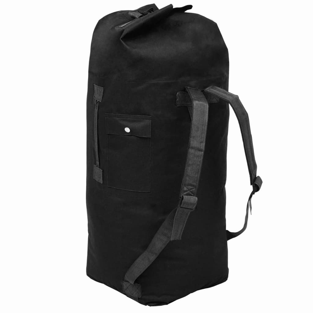 vidaXL Torba wojskowa, worek w stylu militarnym, 85 L, czarna