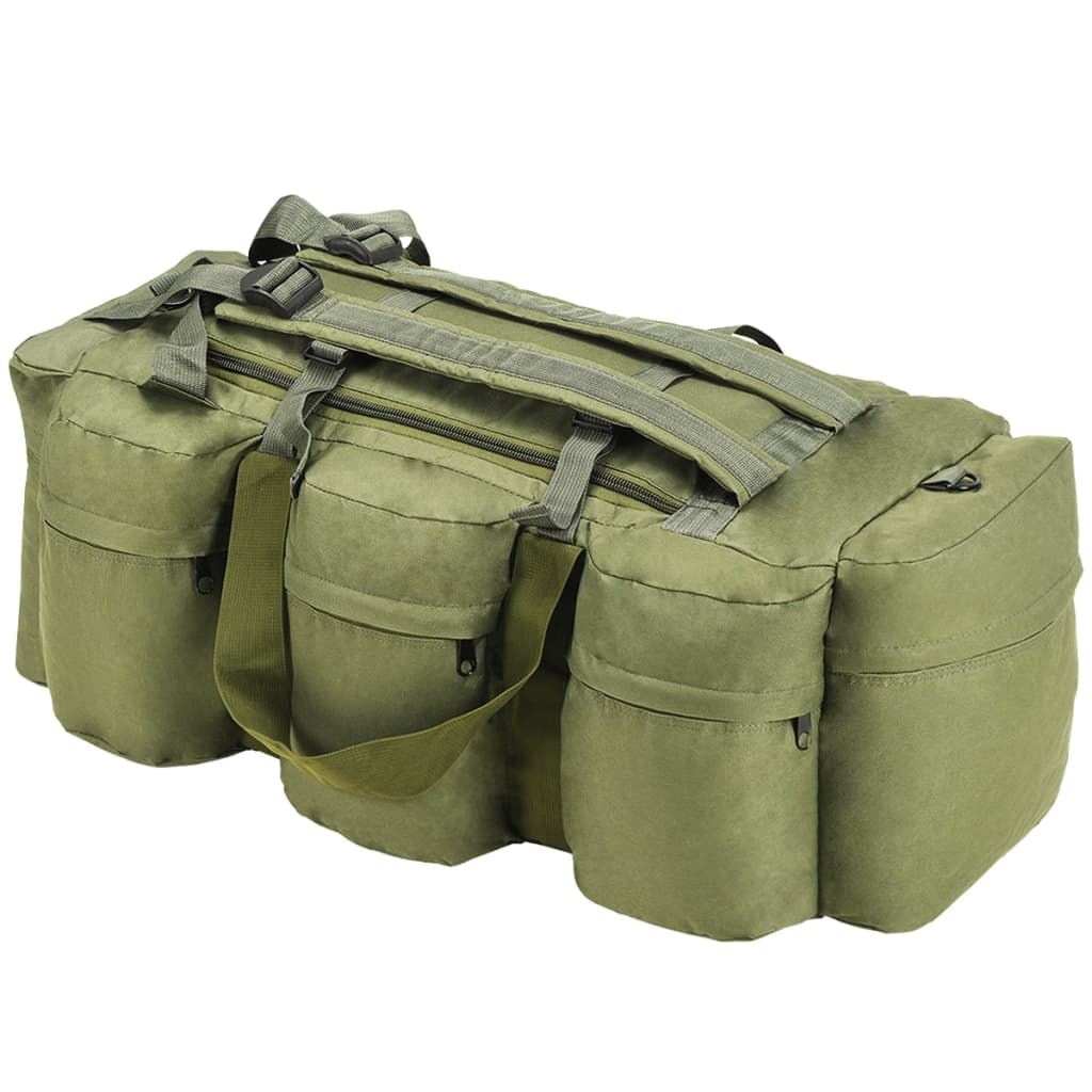 vidaXL Torba wojskowa 3-w-1, worek w stylu militarnym, 45 L, oliwkowa