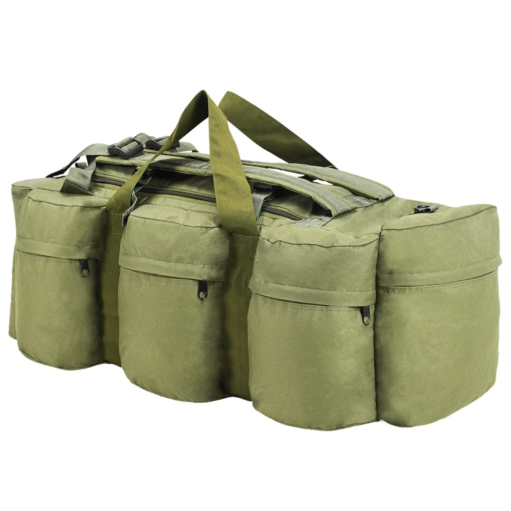 vidaXL Torba wojskowa 3-w-1, worek w stylu militarnym, 45 L, oliwkowa
