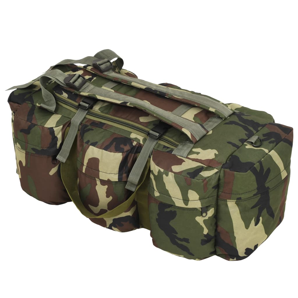vidaXL Torba wojskowa 3-w-1, worek w stylu militarnym, 45 L, moro