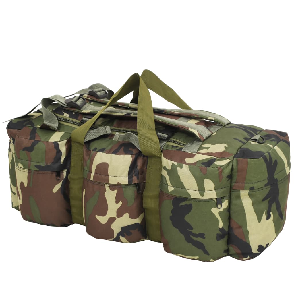 vidaXL Torba wojskowa 3-w-1, worek w stylu militarnym, 45 L, moro
