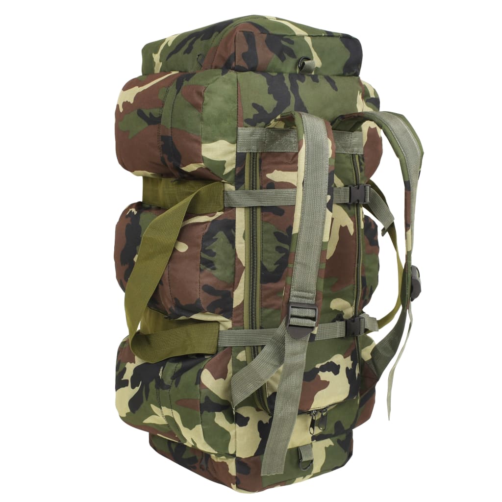 vidaXL Torba wojskowa 3-w-1, worek w stylu militarnym, 45 L, moro