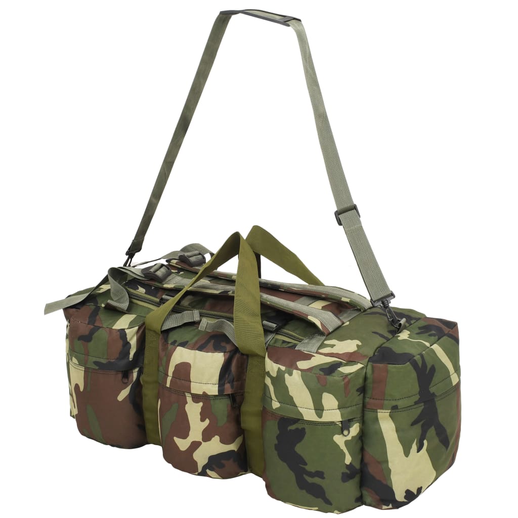 vidaXL Torba wojskowa 3-w-1, worek w stylu militarnym, 45 L, moro