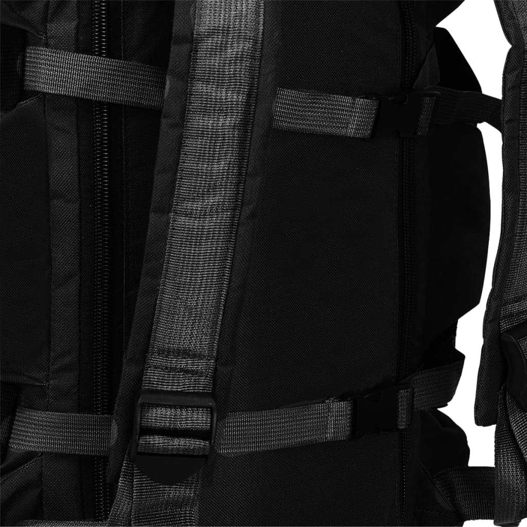 vidaXL Torba wojskowa 3-w-1, worek w stylu militarnym, 45 L, czarna