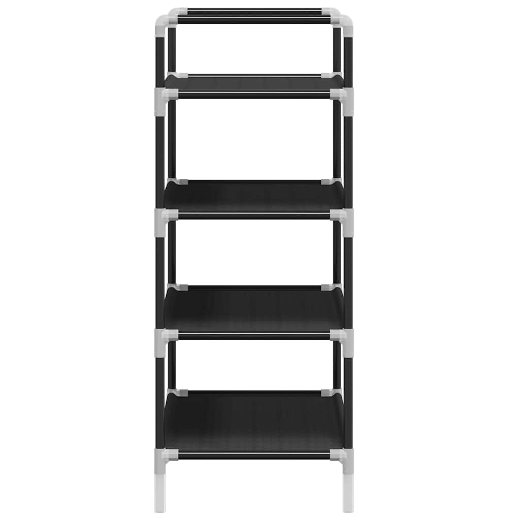 vidaXL Stojak na buty z 4 półkami, metal i włóknina, czarny