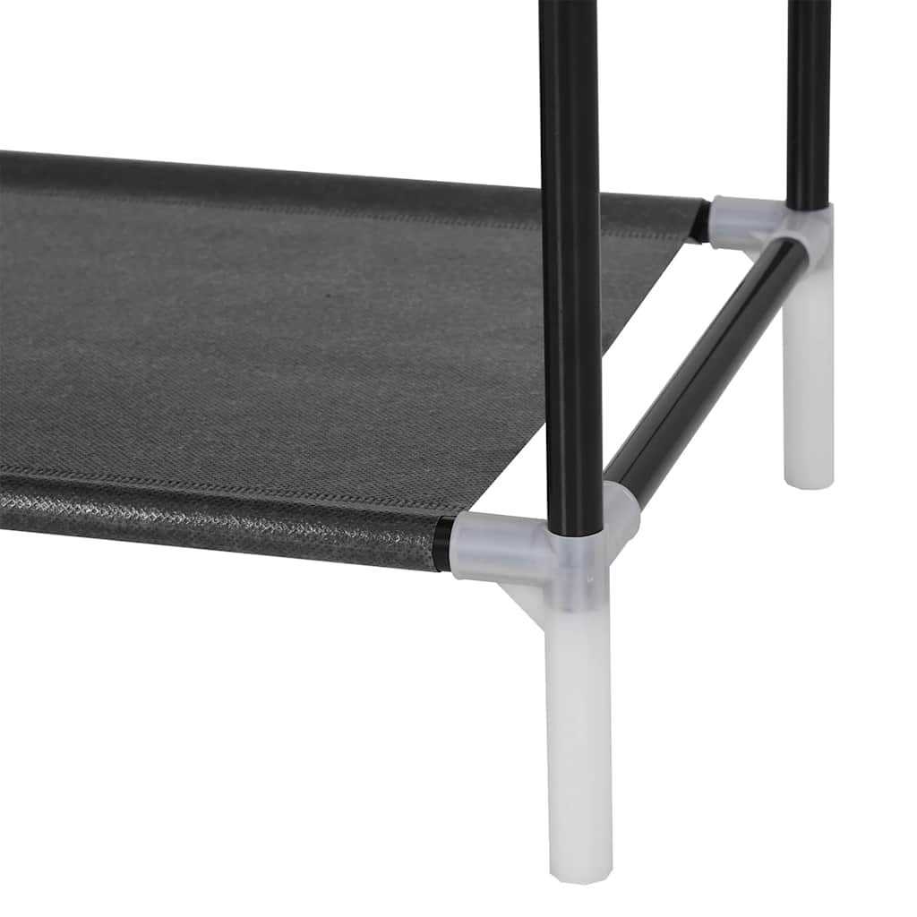 vidaXL Stojak na buty z 4 półkami, metal i włóknina, czarny