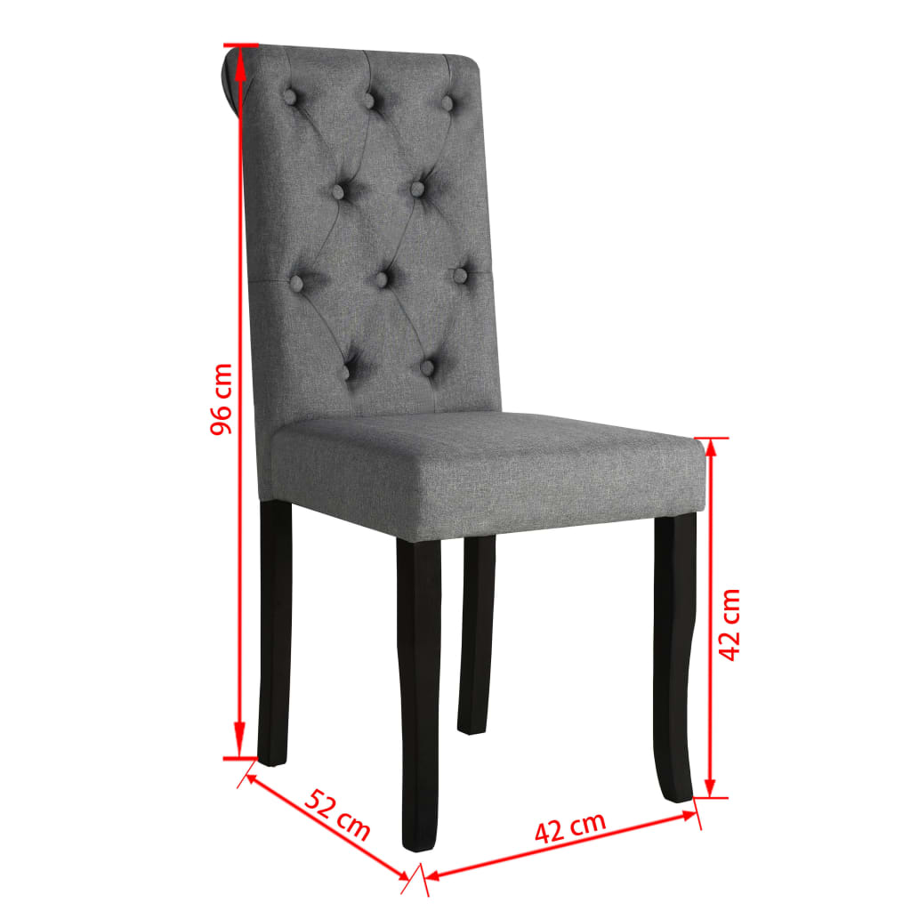 vidaXL Krzesła stołowe, 4 szt., ciemnoszare, obite tkaniną