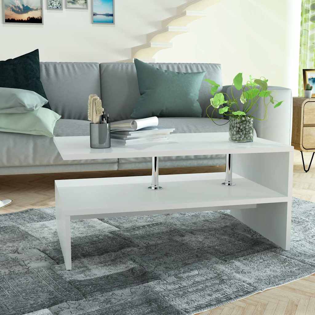 vidaXL Stolik kawowy, 90x59x42 cm, materiał drewnopochodny, biały