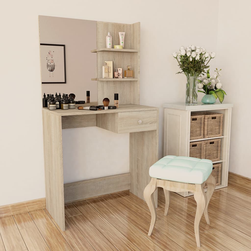 vidaXL Toaletka, 75x40x141 cm, materiał drewnopochodny, kolor dębowy