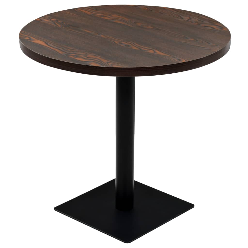 vidaXL Stolik bistro z MDF, stalowa podstawa, 80x75 cm, ciemny jesion