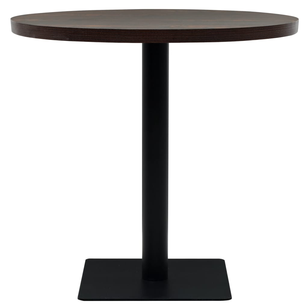 vidaXL Stolik bistro z MDF, stalowa podstawa, 80x75 cm, ciemny jesion