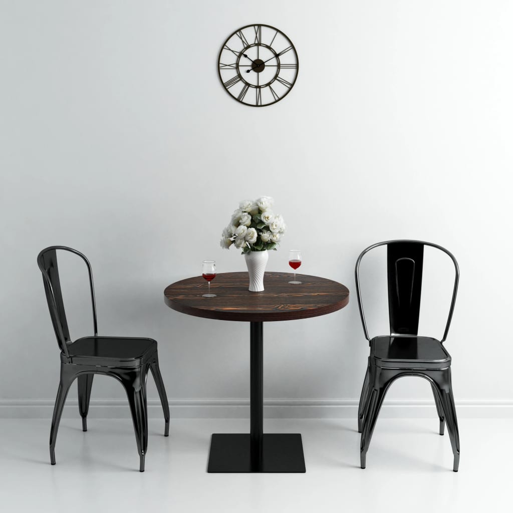 vidaXL Stolik bistro z MDF, stalowa podstawa, 80x75 cm, ciemny jesion