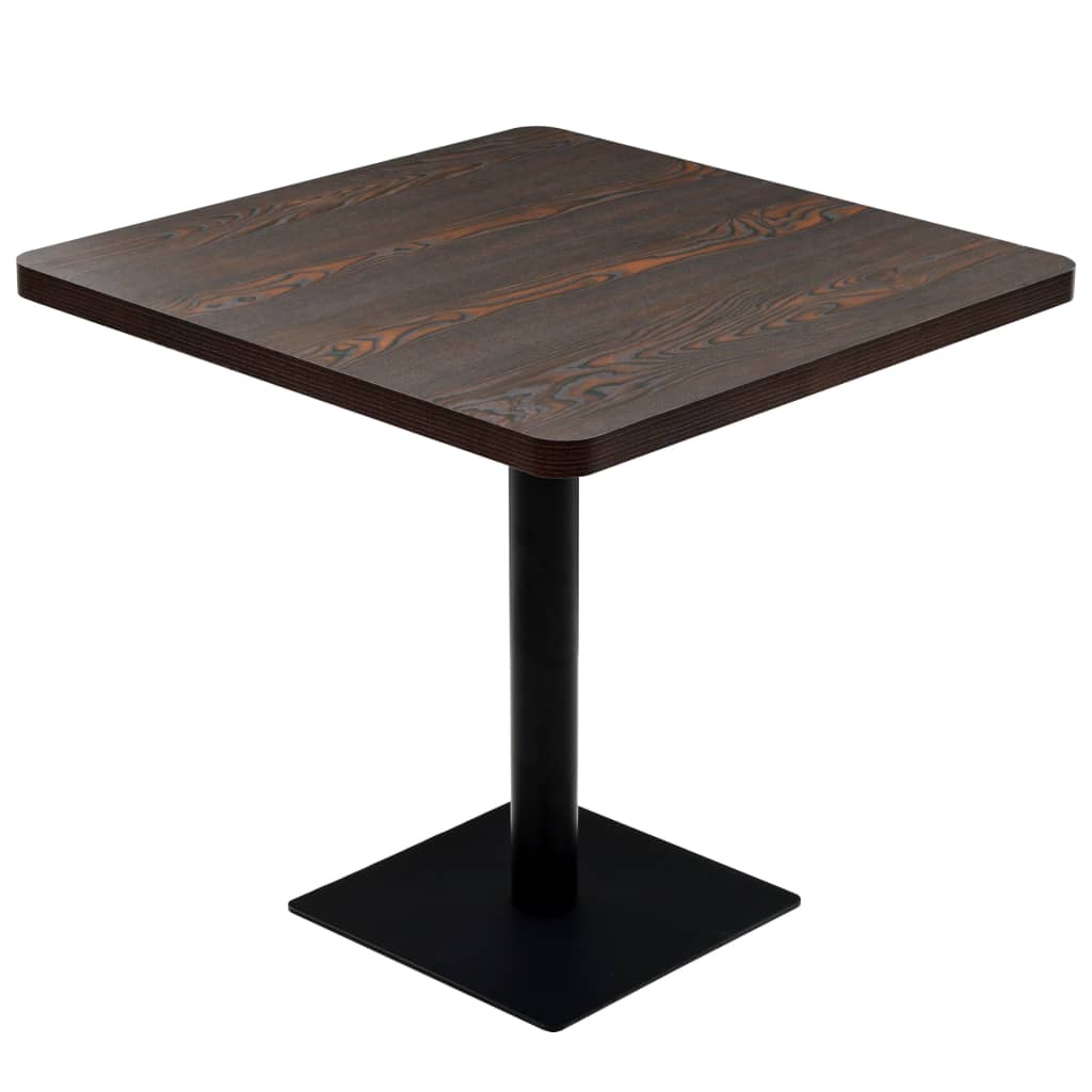vidaXL Stolik barowy z MDF na stalowej podstawie, 80x80x75 cm, jesion