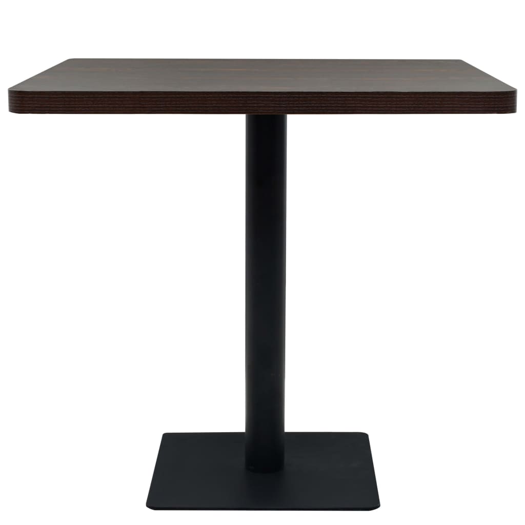 vidaXL Stolik barowy z MDF na stalowej podstawie, 80x80x75 cm, jesion