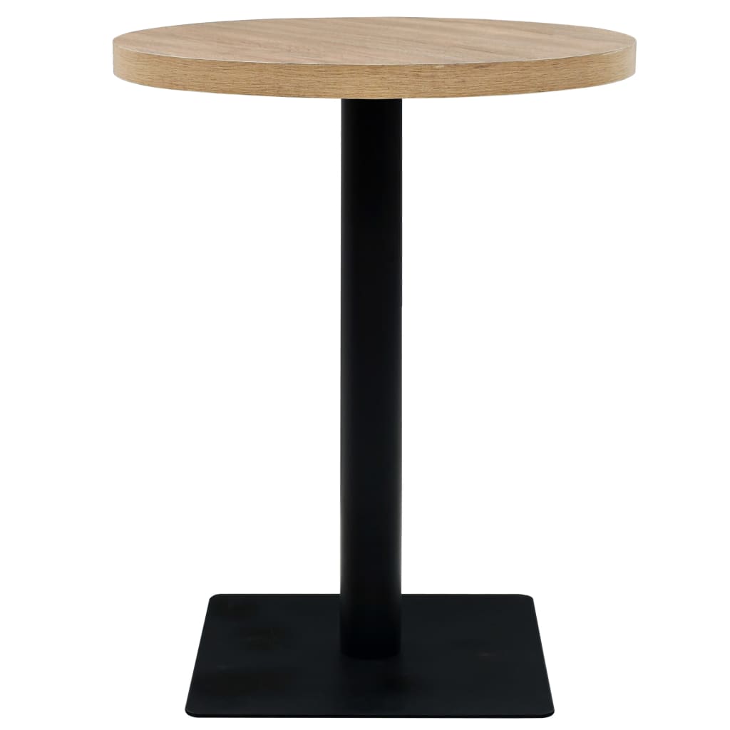 vidaXL Stolik bistro z MDF, stalowa podstawa, 60x75 cm, kolor dębu