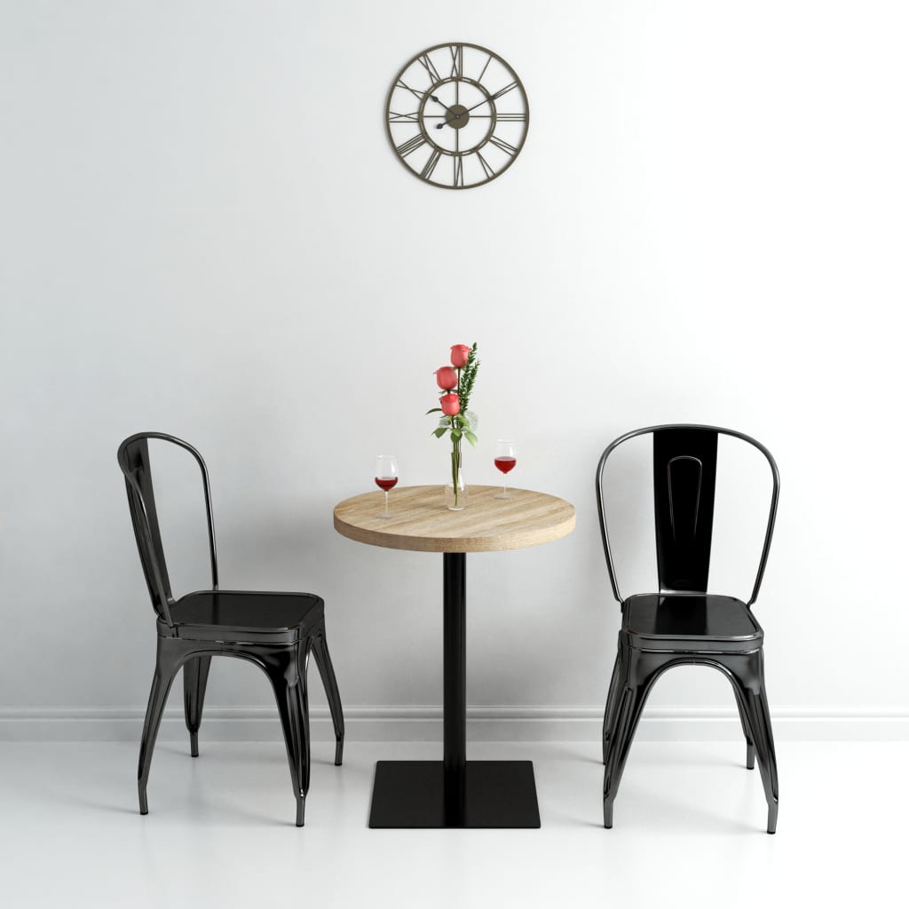 vidaXL Stolik bistro z MDF, stalowa podstawa, 60x75 cm, kolor dębu