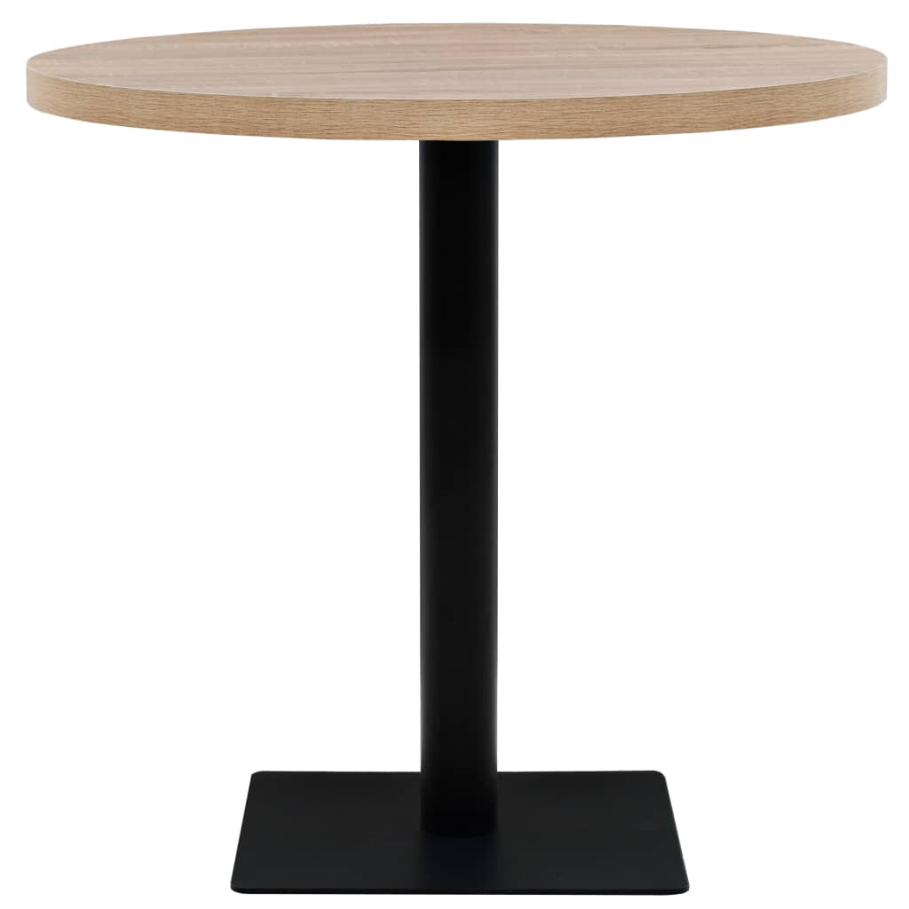 vidaXL Stolik bistro z MDF, stalowa podstawa, 80x75 cm, kolor dębu