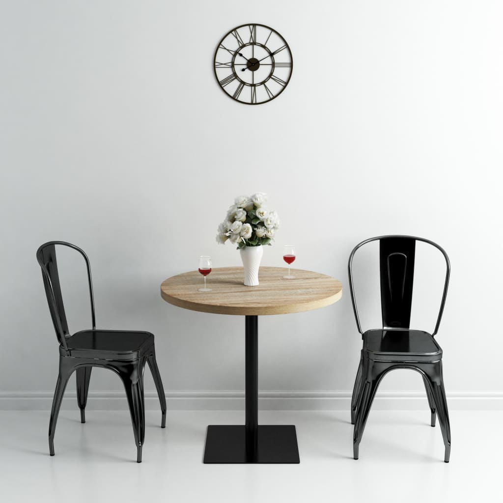 vidaXL Stolik bistro z MDF, stalowa podstawa, 80x75 cm, kolor dębu
