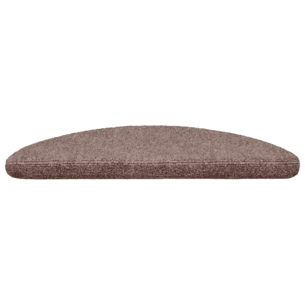 vidaXL Maty na schody samoprzylepne 15 szt. 56x17x3 cm jasnobrązowe półokrągłe