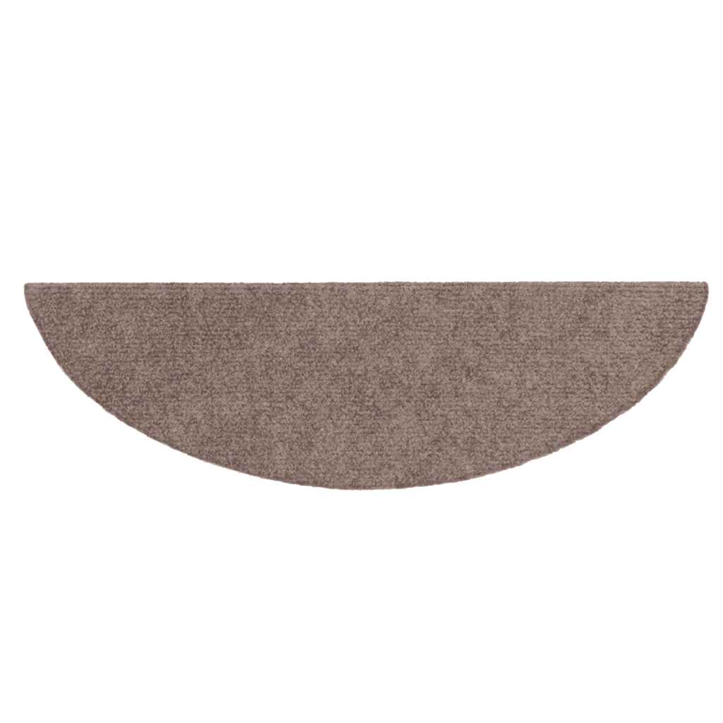 vidaXL Maty na schody samoprzylepne 15 szt. 56x17x3 cm jasnobrązowe półokrągłe