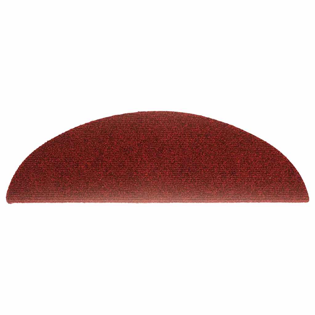 vidaXL Maty na schody samoprzylepne 15 szt. 56x17x3 cm Bordowo-czerwone półokrągłe