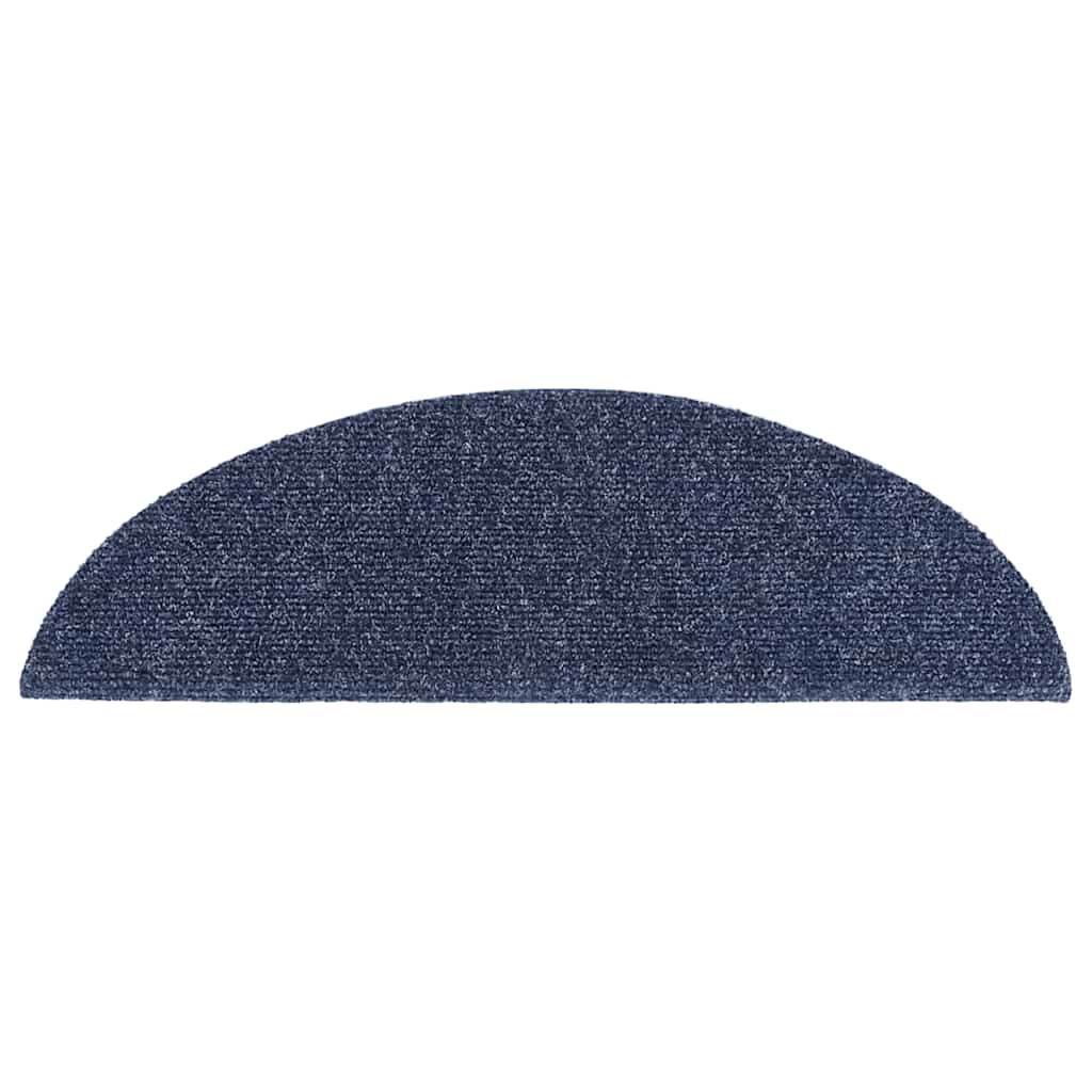 vidaXL Maty na schody samoprzylepne 15 szt. 56x17x3 cm niebieskie półokrągłe