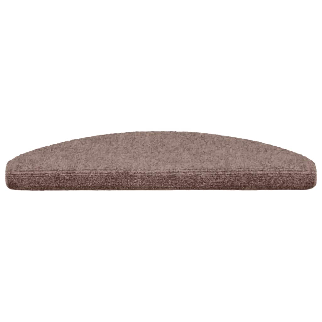 vidaXL Maty na schody samoprzylepne 15 szt. 65x21x4 cm jasnobrązowe półokrągłe duże