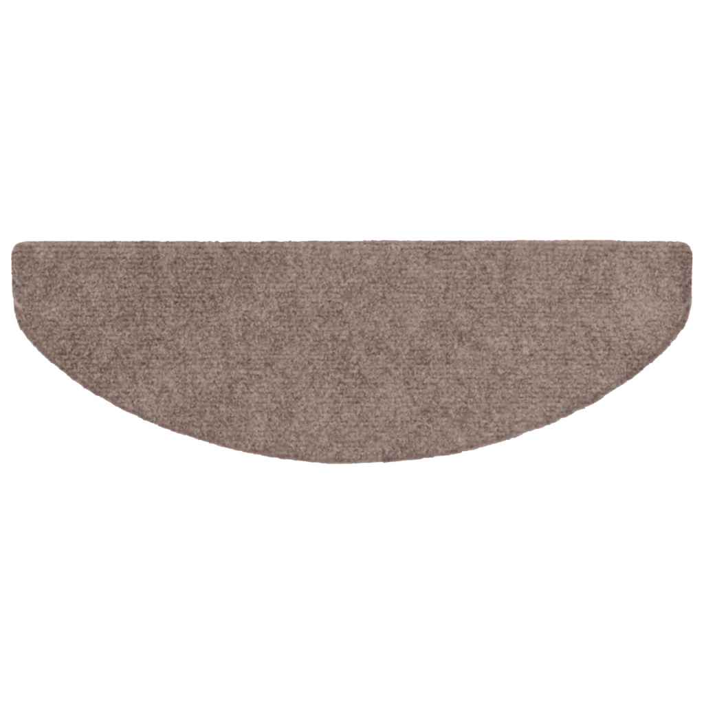 vidaXL Maty na schody samoprzylepne 15 szt. 65x21x4 cm jasnobrązowe półokrągłe duże