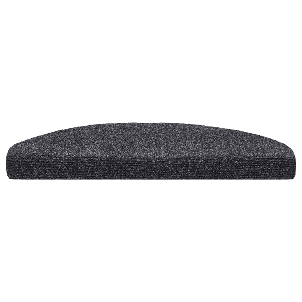 vidaXL Maty na schody samoprzylepne 15 szt. 65x21x4 cm Ciemnoszary Półokrągły Duży