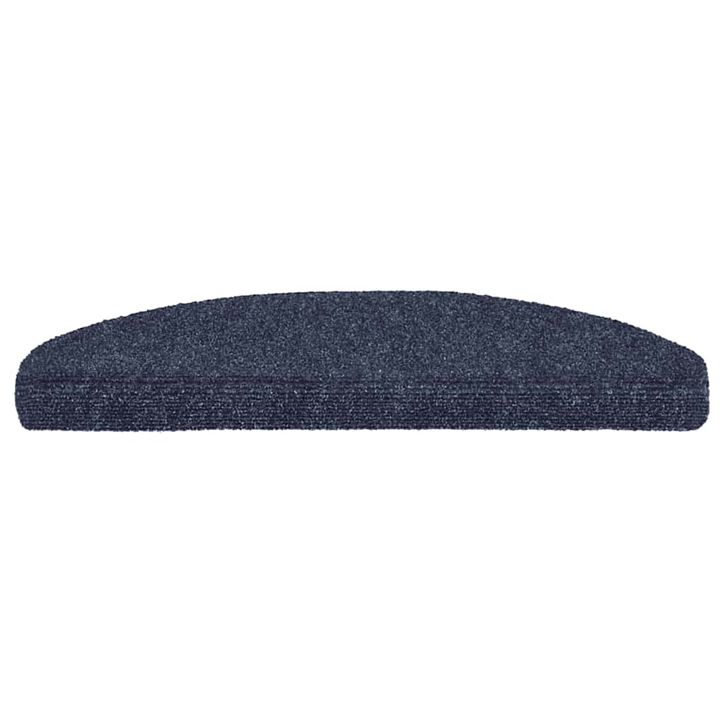 vidaXL Maty na schody samoprzylepne 15 szt. 65x21x4 cm niebieskie półokrągłe duże